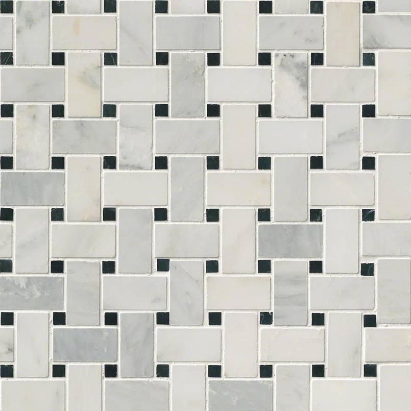 MSI - Arabescato Carrara Tile - Basketweave Mosaic