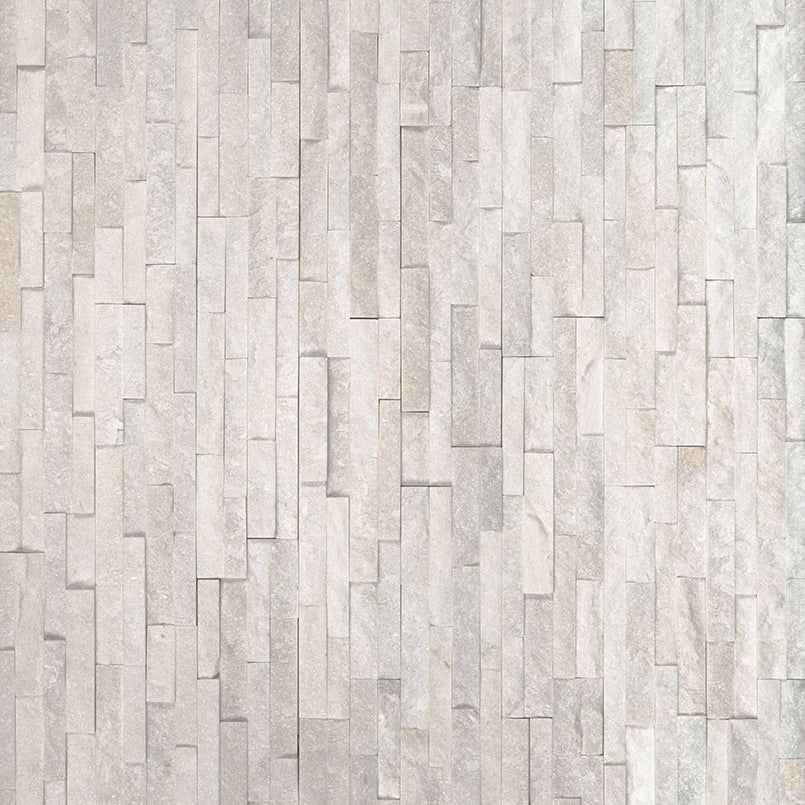 MSI - RockMount™ Stacked Stone M Series Panels - Arctic White Mini - 4.5" x 16"