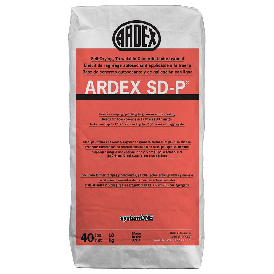Ardex - SD-P Self-Drying Trowelable Concrete Underlayment, Gray - 40 lb (18.1 kg) Bag