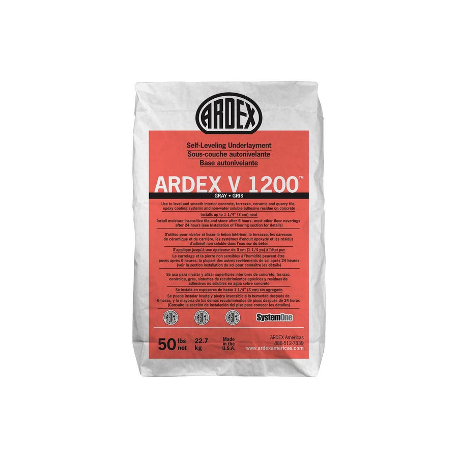 Ardex - V 1200 Self-Leveling Flooring Underlayment, Gray - 50 lb (22.7 kg) Bag