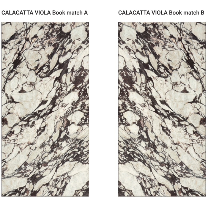OLYMPIA TILE + STONE - Infinito Series - Porcelain Tile - Stattuario Bookmatch A: - 35" x 35"