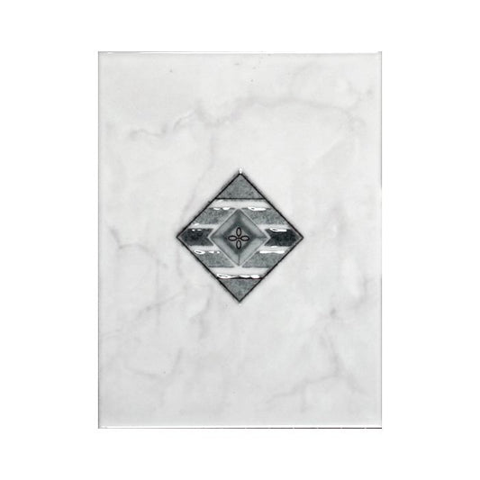 OLYMPIA TILE + STONE - New Series - Glazed Wall Tile - Albion Grey Decor - 8" x 10"