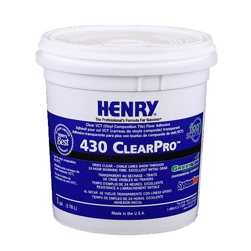 Henry - 430 ClearPro Thin-Spread VCT Floor Tile Adhesive - 3.78 L (1 US gal)