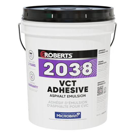Roberts - 2038 Vinyl Composition Tile (VCT) Flooring Adhesive Asphalt Emulsion - 18.9 L (5 US gal)