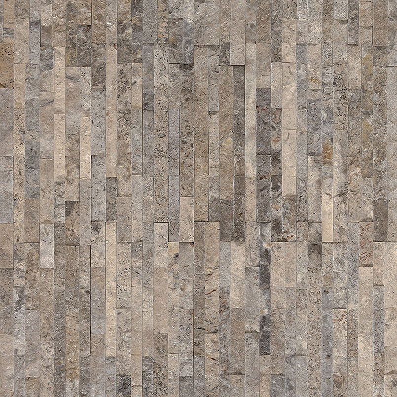MSI - RockMount™ Stacked Stone M Series Panels - Silver Travertine Mini - 4.5" x 16"