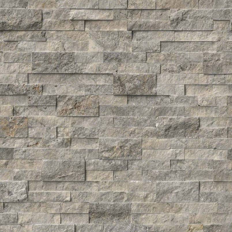 MSI - RockMount™ Stacked Stone Panels - Silver Travertine - 6" x 24"