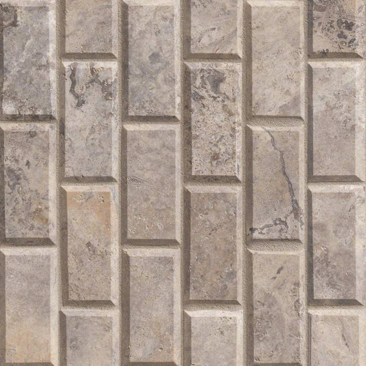 MSI - Subway Tile - Silver Travertine - 2" x 4"