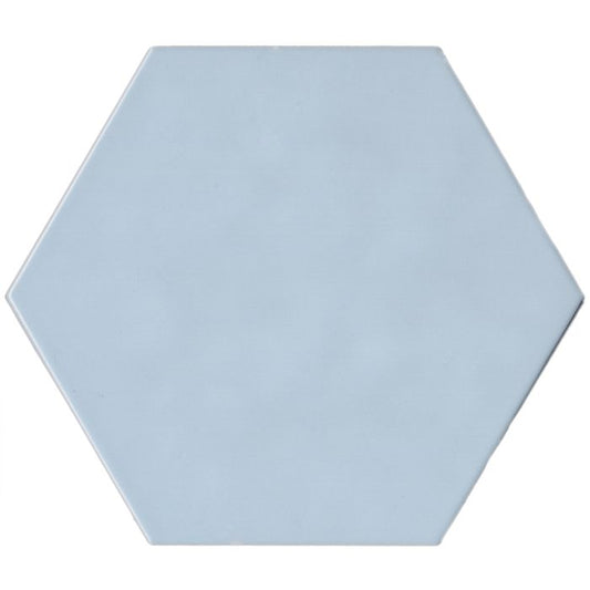 OLYMPIA TILE + STONE - Oxford Series - Porcelain Tile - Sky Blue Hexagon - Hexagon