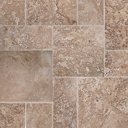 MSI - Travertine Tile - Tuscany Walnut - Versailles Pattern - Tumbled Finish