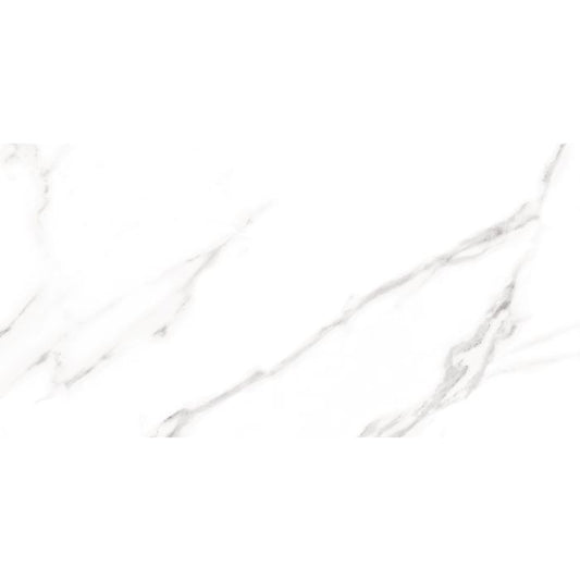 OLYMPIA TILE + STONE - Calacatta Series - Porcelain Tile - Twin White - 12" x 24"
