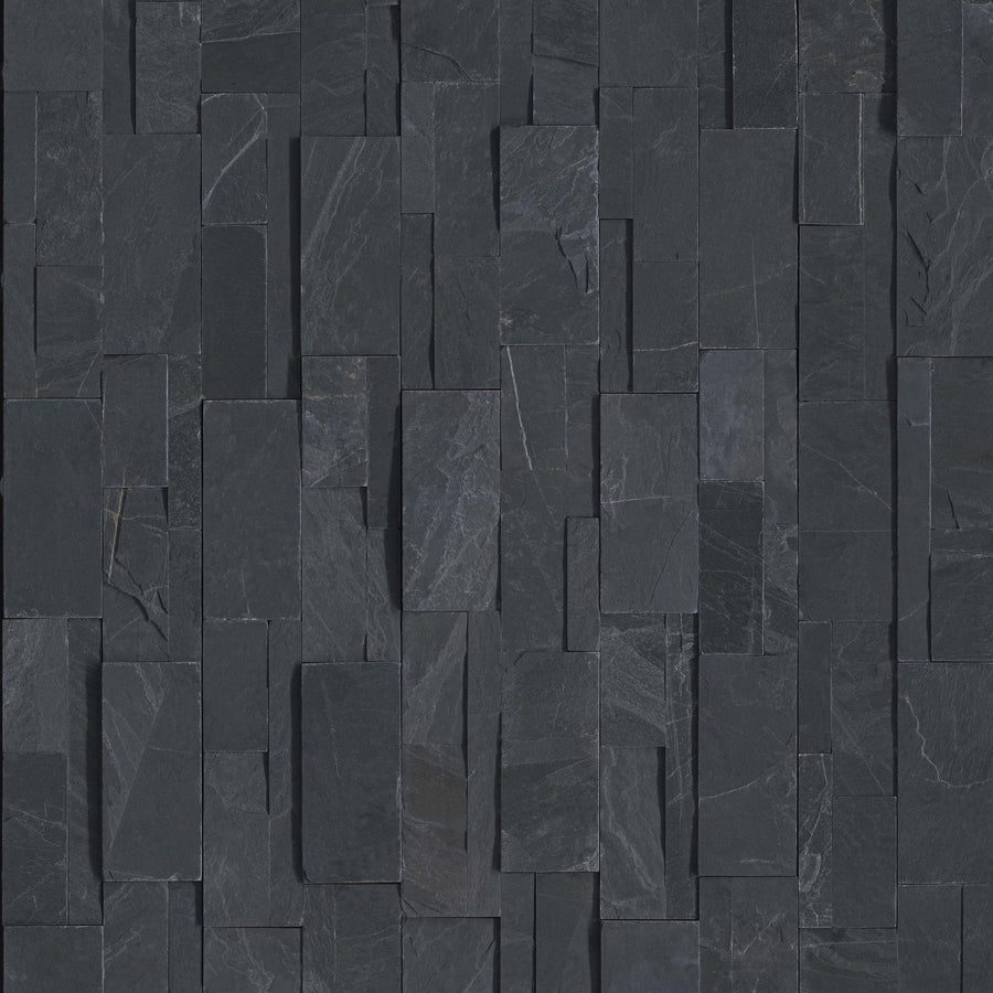 MSI - XL RockMount™ Stacked Stone Panels - Premium Black - 9" x 24"