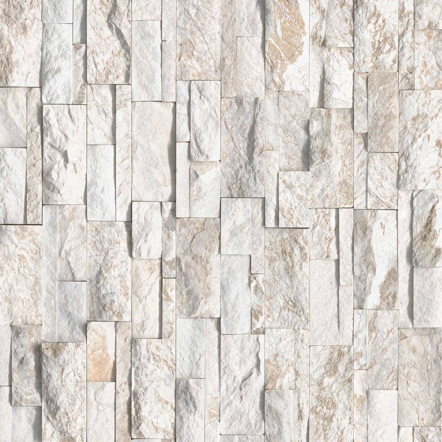 MSI - XL RockMount™ Stacked Stone Panels Collection -Royal White - 9" x 18"