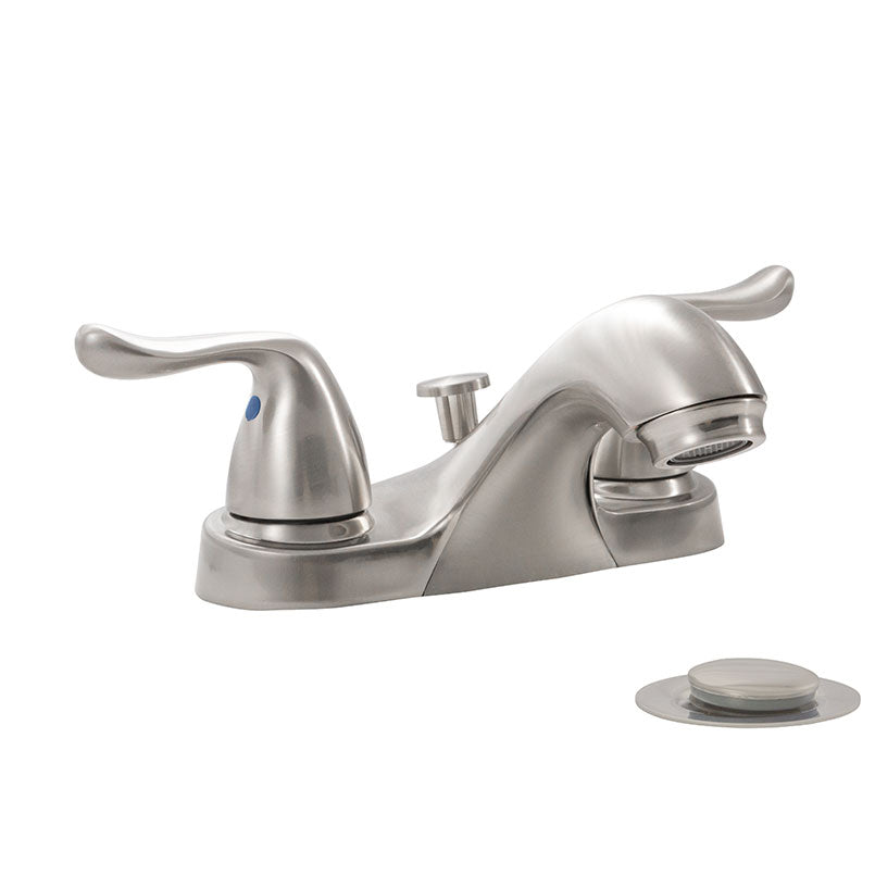 MSI - Lavatory Faucet - 2 Handle Bathroom Faucet - 405 Brushed Nickel