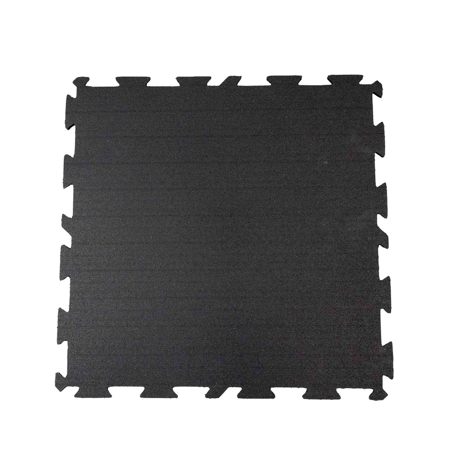 ARMOUR RUBBER - 12MM Interlocking Fitness Tiles - 24"x24" - Black (Made to Order)
