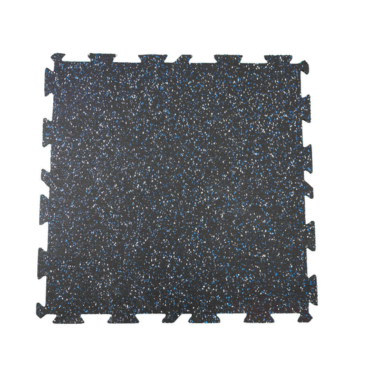 ARMOUR RUBBER - 8MM Interlocking Fitness Tiles - 24"x24" - 20% Blue/Grey
