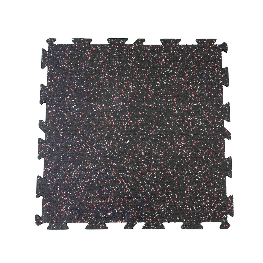 ARMOUR RUBBER - 8MM Interlocking Fitness Tiles - 24"x24" - 20% Red/Grey
