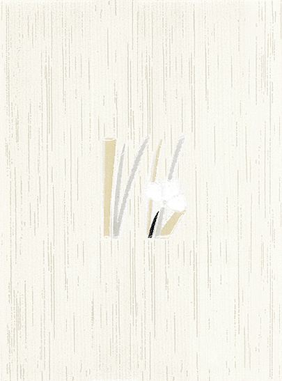 OLYMPIA TILE + STONE - BAMBOO SERIES - GLAZED WALL TILE - 6" x 8" - OFF WHITE FLORAL - INSERT