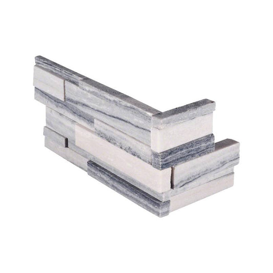 MSI - Alaska Gray 3D Honed Ledger Corner - Tile - 6" x 18"