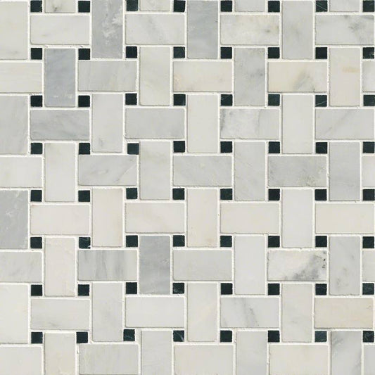 MSI - Arabescato Carrara Tile - Basketweave Mosaic