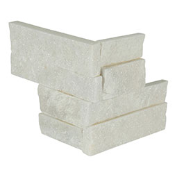 MSI - RockMount™ Stacked Stone M Series Panels -  Arctic White Mini Corner - 4.5" x 9"