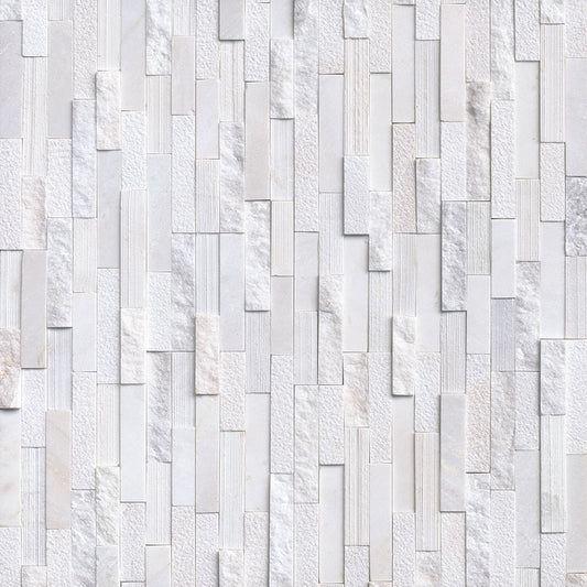 MSI - Arctic White 3D Honed Ledger Corner - Tile - 6" x 18"