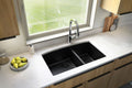 MSI - Stainless Steel Sinks - Double Bowl Sink 60/40-3219 - Black Quartz