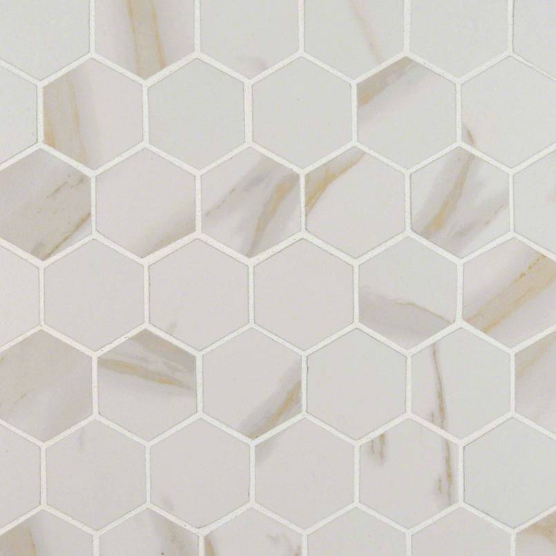 MSI - Pietra Calacatta 2X2 Hexagon Mosaic - Tile - 2" x 2"