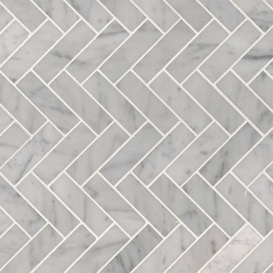 MSI - Carrrara White Herringbone Mosaic - Tile - PATTERN
