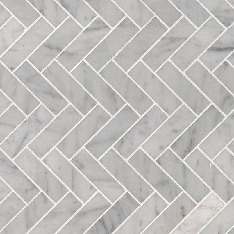 MSI - Carrrara White Herringbone Mosaic - Tile - PATTERN