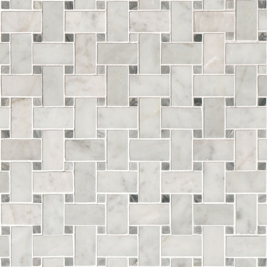MSI - Carrara White Basketweave Honed - Tile - PATTERN