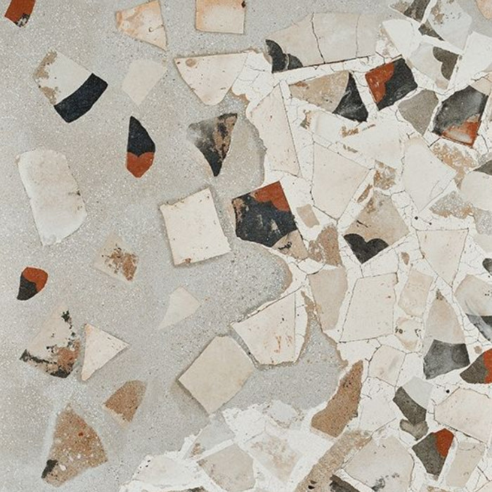 OLYMPIA TILE + STONE - I Cocci Series - Porcelain Tile - Cenere Decor - 36" x 36"