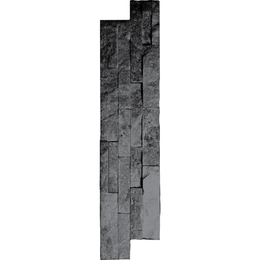 OLYMPIA TILE + STONE - Quartzite Series - Tile - Charcoal Black Splitface - 6" x 24"