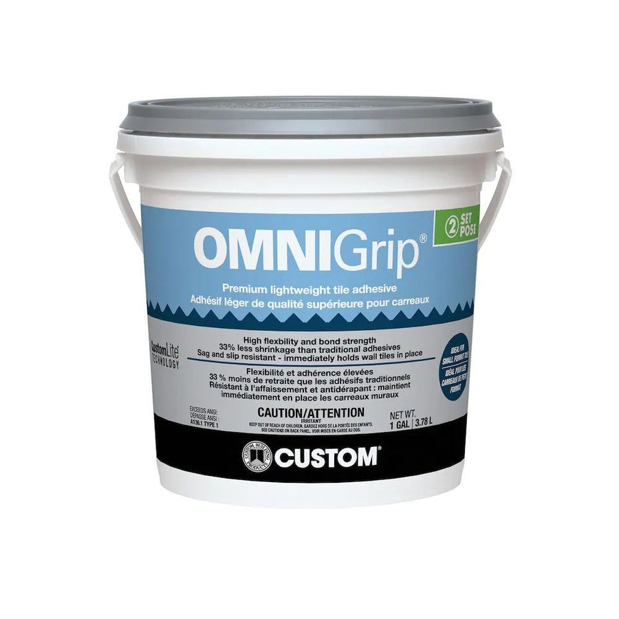 Custom Building Products - Omnigrip Premium Lightweight Tile Adhesive (White) - 3.79 L (1 US gal)