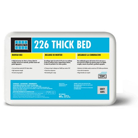 Laticrete - 226 Thick Bed Mortar (Grey), to Mix with 3701 - 60 lb (27.2 kg)