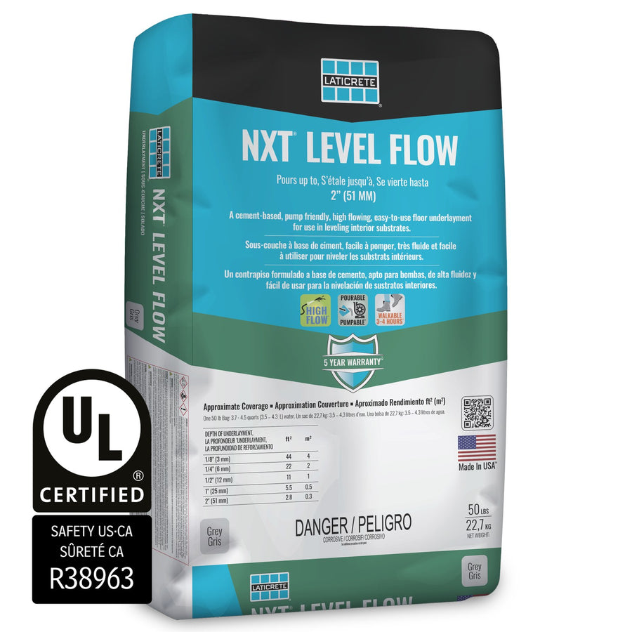 Laticrete - NXT Level Flow Self-Leveling Cement-Based Underlayment, Grey - 50 lb (22.7 kg) Bag