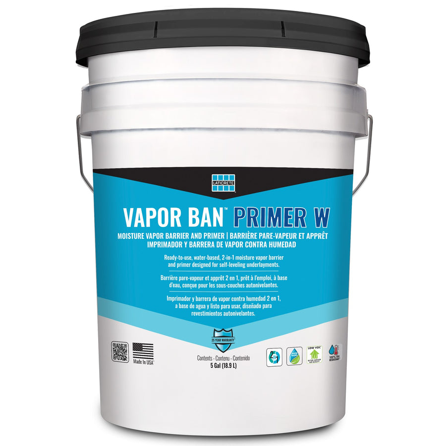 Laticrete - Vapor Ban Primer W Vapor Barrier and Waterbased Primer, White - 18.93 L (5 US gal)