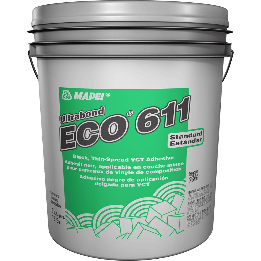 Mapei - Ultrabond ECO 611 Black Standard Thin-Spread VCT Adhesive - 18.9 L (5 US gal)