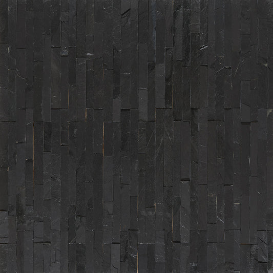 MSI - RockMount™ Stacked Stone M Series Panels -  Premium Black Mini - 4.5" x 16"