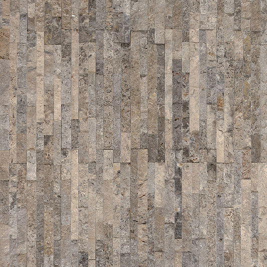 MSI - RockMount™ Stacked Stone M Series Panels -  Silver Travertine Mini - 4.5" x 16"