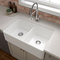 MSI - Fireclay Sinks - Fireclay Farmhouse Double Bowl Sink 50/50-3220 - White