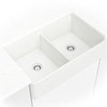 MSI - Fireclay Sinks - Fireclay Farmhouse Double Bowl Sink 50/50-3220 - White