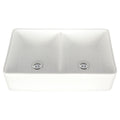MSI - Fireclay Sinks - Fireclay Farmhouse Double Bowl Sink 50/50-3220 - White