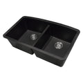 MSI - Stainless Steel Sinks - Double Bowl Sink 50/50-3219 - Black Quartz