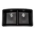 MSI - Stainless Steel Sinks - Double Bowl Sink 50/50-3219 - Black Quartz