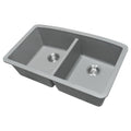 MSI - Stainless Steel Sinks - Double Bowl Sink 50/50-3219 - Grey Quartz