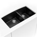 MSI - Stainless Steel Sinks - Double Bowl Sink 60/40-3219 - Black Quartz