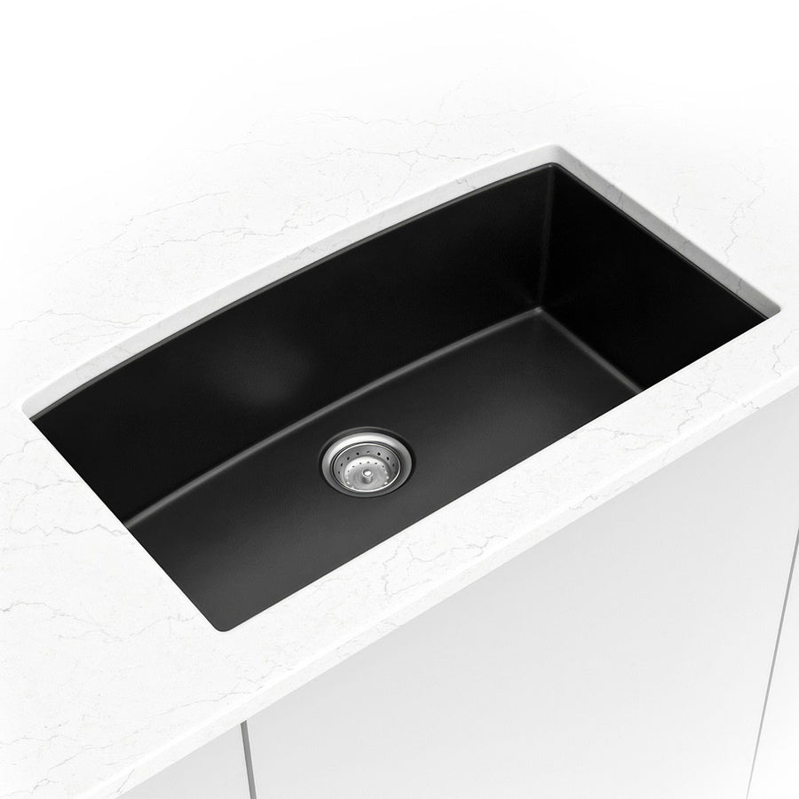 MSI - Stainless Steel Sinks - Single Bowl Sink 3219 - Black Quartz