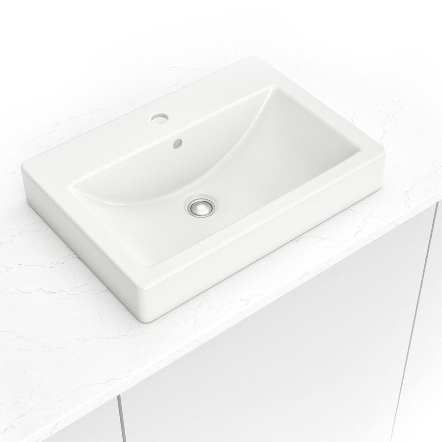 MSI - Porcelain Sinks - Overmount Rectangle 2417 - White