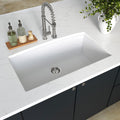 MSI - Stainless Steel Sinks - Single Bowl Sink 3219 - White Quartz