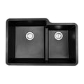 MSI - Stainless Steel Sinks - Double Bowl Sink 60/40-3221 - Black Quartz